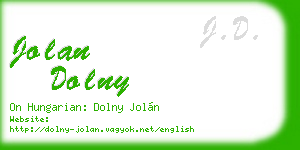 jolan dolny business card